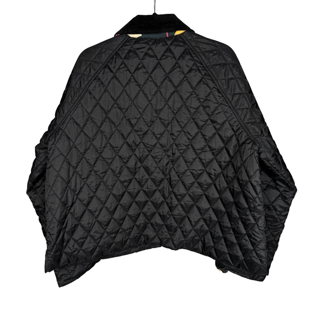 Barbour x Tuckernuck Kinsley Quilted Jacket Black Floral Lined Womens Sz 12 - Picture 8 of 16